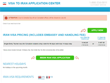 Tablet Screenshot of iran.visacenter.ca